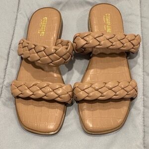 Braided Tan Sandals Size 7